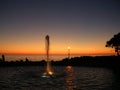 Fountain at sunset