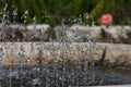 A beautiful fountain in the Roses garden. Splashing water