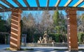 Fountain of the swans inside the gardens of Campo Grande in the city of Valladolid, Spain