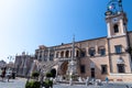 Fountain and town hall in the square of Tarquinia Royalty Free Stock Photo