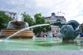 Fountain at the Trafalgar Square, Westminster, London, England. Royalty Free Stock Photo