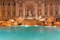 Fountain Trevi night Royalty Free Stock Photo