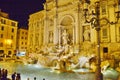 Fountain Trevi at night in Rome, Italy