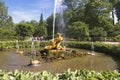 Fountain `Triton` by sculptor Rastrelli in the Park of the Museum-reserve Peterhof. Saint Petersburg Royalty Free Stock Photo