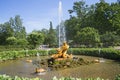 Fountain Triton a sunny day in july. Peterhof Royalty Free Stock Photo