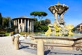 Fountain of the Tritons and ancient ruins, Rome, Italy Royalty Free Stock Photo