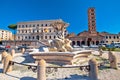 Fountain of the Tritons and Piazza della Bocca della Verita square in Rome street view Royalty Free Stock Photo