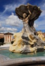 Fountain of the Tritons and Temple of Portunus in Rome
