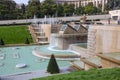 Fountain of Trocadero Gardens in front of Eiffel Tower in Paris, France Royalty Free Stock Photo