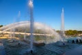 Fountain of Trocadero Gardens in front of Eiffel Tower in Paris, France Royalty Free Stock Photo