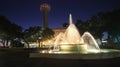 Fountain at Union station in Dallas at night