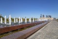 Fountain in the Victory Park on Poklonnaya Hill Gora, Moscow, Russia. Royalty Free Stock Photo