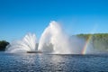 Fountain in Victory Park on the Svisloch river, Minsk, Belarus Royalty Free Stock Photo