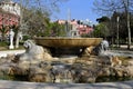 Fountain in Villa Comunale Garden, Naples, Campania, Italy. Royalty Free Stock Photo