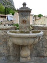 Fountain in the village of Moustiers-Sainte-Marie, France, Europe Royalty Free Stock Photo