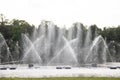 Fountain on the water. Water show. Fountain on the lake in the park