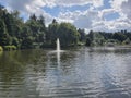 Fountain Water Sky. Love nature and water. Landscape and woods Royalty Free Stock Photo