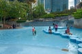 Fountain waterfall in KLCC Park. Kuala Lumpur