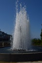 Fountain on the Waterfront at the Puget Sound in Downtown Seattle, Washington Royalty Free Stock Photo