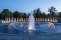 World War II Memorial Fountain Washington DC at Blue Hour Royalty Free Stock Photo