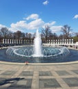 Fountain at the World War II Memorial, Washington D.C, United States Royalty Free Stock Photo