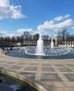 Fountain at the World War II Memorial, Washington D.C, United States Royalty Free Stock Photo