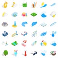 Fountaine icons set, isometric style