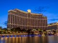 Fountains of Bellagio Resort and Casino at dusk