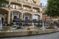 The fountains in front of American Hotel Amsterdam at Leidse Square - AMSTERDAM - THE NETHERLANDS - JULY 20, 2017 Royalty Free Stock Photo