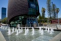 Fountains in front of entrance to Swan Bells in Barrack Square at Elizabeth Quay in Perth