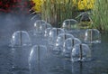 Fountains In Garden Pond