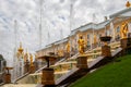 Fountains and golden statues in Perterhof. Saint Petersburg. Russia.