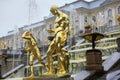 Fountains Grand cascade in Pertergof, Saint-Petersburg, Russia Royalty Free Stock Photo