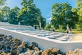 Fountains of Peterhof. View of Cascade Chess Mountain fountains in Lower park of Peterhof