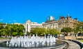 Fountains at Piccadilly garden in Manchester, England Royalty Free Stock Photo