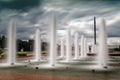 Fountains on Poklonnaya hill in victory Park on Poklonnaya hill Royalty Free Stock Photo