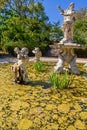 Fountains in the Queluz palace gardens. Royalty Free Stock Photo