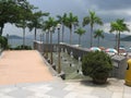 Fountains at the seaside at Tai Po waterfront park, Hong Kong Royalty Free Stock Photo