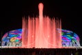 Fountains show by stadium Fisht in Sochi Olympic Park located in Adlersky City District Royalty Free Stock Photo