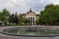 Fountains in square of Stefan Stambolov in front of the Plovdiv City Hall. Plovdiv, Bulgaria Royalty Free Stock Photo