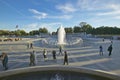 Fountains at the U.S. World War II Memorial commemorating World War II in Washington D.C. Royalty Free Stock Photo