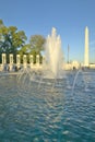 Fountains at the U.S. World War II Memorial commemorating World War II in Washington D.C. Royalty Free Stock Photo