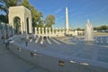 Fountains at the U.S. World War II Memorial commemorating World War II in Washington D.C. Royalty Free Stock Photo