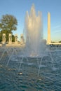 Fountains at the U.S. World War II Memorial commemorating World War II in Washington D.C. Royalty Free Stock Photo