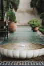 Fountatin in the Secret Garden in Marrakech, Morocco Royalty Free Stock Photo