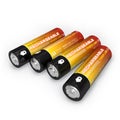 Four AA rechargeable batteries Royalty Free Stock Photo