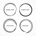 four abstract hand drawn circle frames