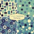 Four abstract vector seamless patterns Royalty Free Stock Photo