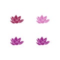 Four abstract yoga lotus flowers isolated on white background Royalty Free Stock Photo