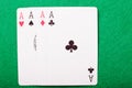 Four aces above view Royalty Free Stock Photo